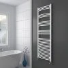 Diamond Curved Heated Towel Rail - W600 x H1800mm - White -Cheap Bathroom Heating Store COL056 n p