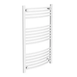 Diamond Curved Heated Towel Rail - W600 x H1000mm - White -Cheap Bathroom Heating Store COL058 D1 460