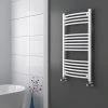 Diamond Curved Heated Towel Rail - W600 x H1000mm - White -Cheap Bathroom Heating Store COL058 P