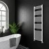 Diamond Curved Heated Towel Rail - W500 x H1600mm - White -Cheap Bathroom Heating Store COL059 n p