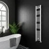 Diamond Heated Towel Rail - W300 x H1600mm - White - Straight -Cheap Bathroom Heating Store COL061 n p