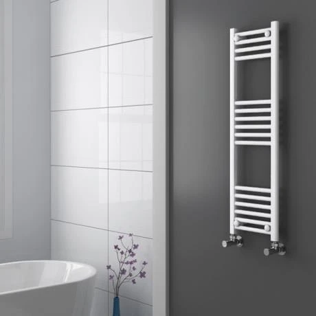 Diamond Heated Towel Rail - W300 x H1000mm - White - Straight 4 Diamond Heated Towel Rail - W300 x H1000mm - White - Straight - Image 2