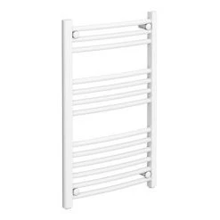 Diamond Curved Heated Towel Rail - W500 x H800mm - White