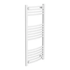 Diamond Curved Heated Towel Rail - W400 x H1000mm - White