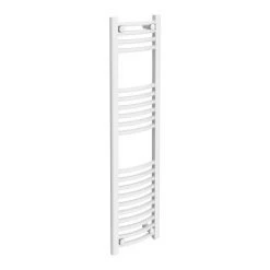 Diamond Curved Heated Towel Rail - W300 x H1200mm - White