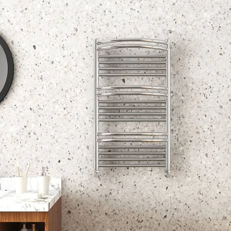 Cruze Curved Heated Towel Rail - W504mm x H850mm- Chrome 4 Cruze Curved Heated Towel Rail - W504mm x H850mm- Chrome - Image 2