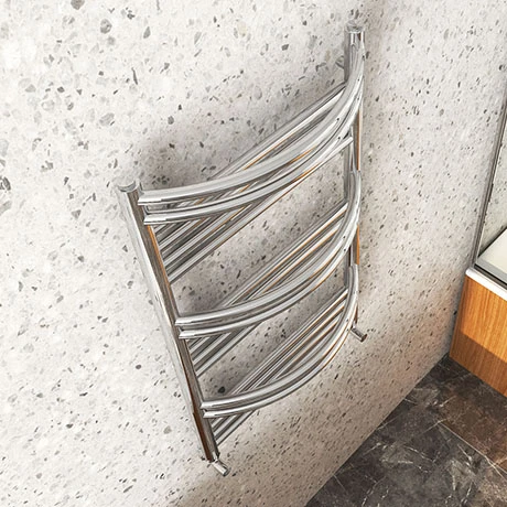 Cruze Curved Heated Towel Rail - W504mm x H850mm- Chrome 3 Cruze Curved Heated Towel Rail - W504mm x H850mm- Chrome