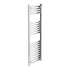 Diamond Curved Heated Towel Rail - W300 x H1200mm - Chrome
