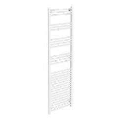 Diamond Heated Towel Rail - W500 x H1800mm - White - Straight