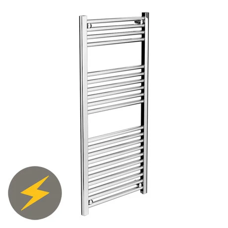 Diamond Straight Heated Electric Towel Rail - W500 x H1200mm - Chrome 3 Diamond Straight Heated Electric Towel Rail - W500 x H1200mm - Chrome