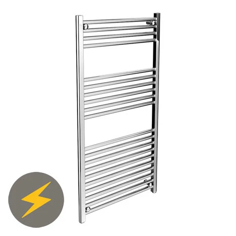 Diamond Straight Heated Electric Towel Rail - W600 x H1200mm - Chrome 3 Diamond Straight Heated Electric Towel Rail - W600 x H1200mm - Chrome