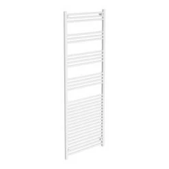Diamond Heated Towel Rail - W600 x H1800mm - White - Straight