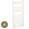 Reina Diva H1200 x W500mm White Flat Electric Towel Rail -Cheap Bathroom Heating Store ES308WF P 1