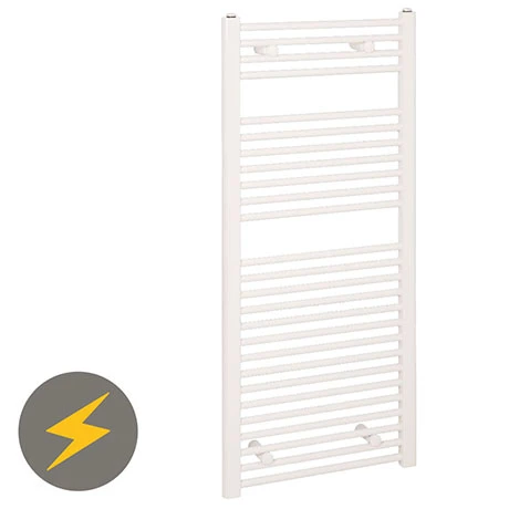 Reina Diva H1200 x W400mm White Flat Electric Towel Rail 3 Reina Diva H1200 x W400mm White Flat Electric Towel Rail