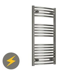 Reina Diva H1200 x W750mm Chrome Curved Electric Towel Rail