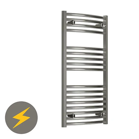 Reina Diva H1400 x W600mm Chrome Curved Electric Towel Rail 3 Reina Diva H1400 x W600mm Chrome Curved Electric Towel Rail