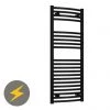 Reina Diva H1200 x W600mm Black Curved Electric Towel Rail -Cheap Bathroom Heating Store ES508BC P 2