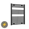 Reina Diva H800 x W600mm Black Flat Electric Towel Rail 2 Reina Diva H800 x W600mm Black Flat Electric Towel Rail -Cheap Bathroom Heating Store ES608BF P
