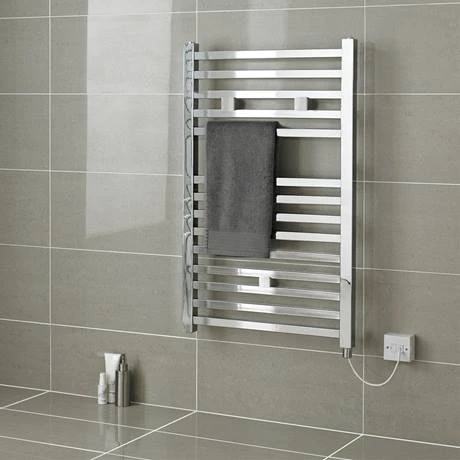 Hudson Reed 690 x 500mm Electric Square Heated Towel Rail - Chrome - HL150 4 Hudson Reed 690 x 500mm Electric Square Heated Towel Rail - Chrome - HL150 - Image 2