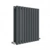 Hudson Reed Revive 600 x 586mm Horizontal Double Panel Radiator - Anthracite - HLA38D -Cheap Bathroom Heating Store HLA38D P