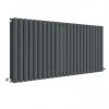 Hudson Reed Revive 600 x 1398mm Horizontal Double Panel Radiator - Anthracite - HLA40D -Cheap Bathroom Heating Store HLA40D P