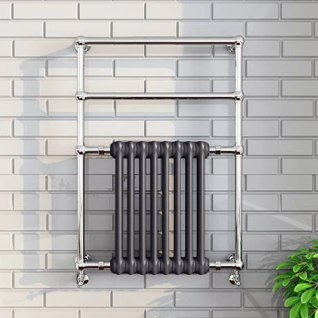 Keswick Anthracite Traditional Wall Hung Towel Rail Radiator (825 x 673mm) 4 Keswick Anthracite Traditional Wall Hung Towel Rail Radiator (825 x 673mm) - Image 2