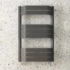 Milan Bow-Fronted Anthracite 850 x 550 Designer Flat Panel Heated Towel Rail -Cheap Bathroom Heating Store MBTR855A4 p