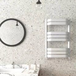 Milan Bow-Fronted White 850 x 550 Designer Flat Panel Heated Towel Rail 8 Milan Bow-Fronted White 850 x 550 Designer Flat Panel Heated Towel Rail -Cheap Bathroom Heating Store MBTR855W4 d2 460