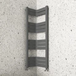 Milan Corner Anthracite 1200 x 300 x 300 Heated Towel Rail