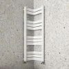 Milan Corner White 1200 x 300 x 300 Heated Towel Rail -Cheap Bathroom Heating Store MCRN12W p