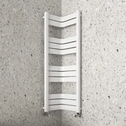 Milan Corner White 1200 x 300 x 300 Heated Towel Rail