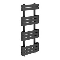 Milan Curved Anthracite 1200 x 500 Designer Flat Panel Heated Towel Rail - 11 Sections -Cheap Bathroom Heating Store MCTR125A2 d4 460
