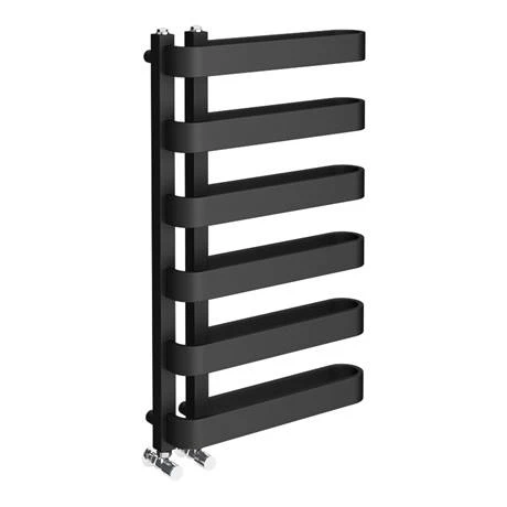 Milan Curved Anthracite 850 x 500 Designer Flat Panel Heated Towel Rail - 6 Sections 6 Milan Curved Anthracite 850 x 500 Designer Flat Panel Heated Towel Rail - 6 Sections - Image 4