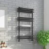Milan Anthracite 1100 x 600mm Designer Shelf Heated Towel Rail -Cheap Bathroom Heating Store MIL116S prod