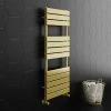 Arezzo Brushed Brass 1200 x 500 Heated Towel Rail -Cheap Bathroom Heating Store MIL12BB N P