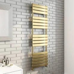 Arezzo Brushed Brass 1600 x 500 Heated Towel Rail -Cheap Bathroom Heating Store MIL16BB L 460