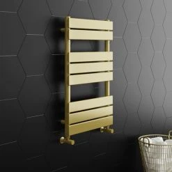 Arezzo Brushed Brass 800 x 500 Heated Towel Rail