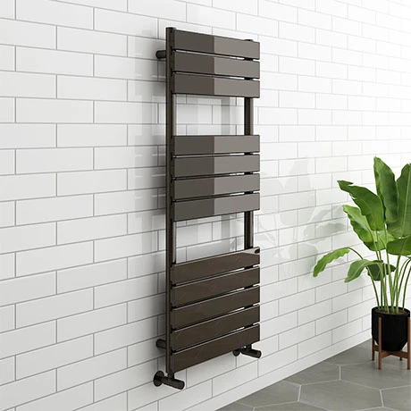 Milan Black Nickel 1200 x 500mm Single Panel Heated Towel Rail 3 Milan Black Nickel 1200 x 500mm Single Panel Heated Towel Rail