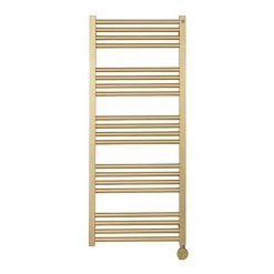 Crosswater MPRO 480 x 1140mm Electric Only Towel Rail - Brushed Brass Effect - MP48X1140FELEC -Cheap Bathroom Heating Store MP48X1140FELEC D3 460