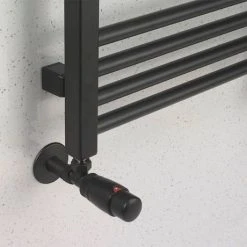 Crosswater MPRO 480 x 1380mm Heated Towel Rail - Matt Black - MP48X1380MB -Cheap Bathroom Heating Store MP48X1140MB D2 460
