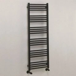 Crosswater MPRO 480 x 1380mm Heated Towel Rail - Matt Black - MP48X1380MB -Cheap Bathroom Heating Store MP48X1380MB D2 460