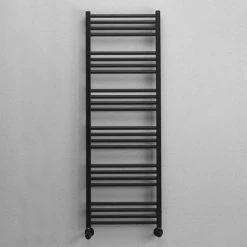 Crosswater MPRO 480 x 1380mm Heated Towel Rail - Matt Black - MP48X1380MB -Cheap Bathroom Heating Store MP48X1380MB D3 460
