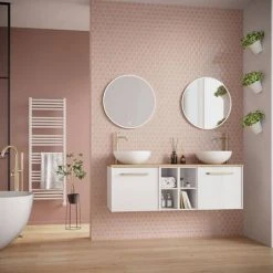 Crosswater MPRO 480 x 1380mm Electric Only Towel Rail - Matt White - MP48X1380MWELEC -Cheap Bathroom Heating Store MP48X1380MWELEC D1 460