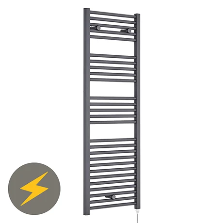 Nuie H1375mm x W480mm Anthracite Electric Only Ladder Rail - MTY155 3 Nuie H1375mm x W480mm Anthracite Electric Only Ladder Rail - MTY155