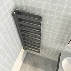 Milan Anthracite U-Shaped Heated Towel Rail - 1300 x 400mm -Cheap Bathroom Heating Store MUTR130A d1 460