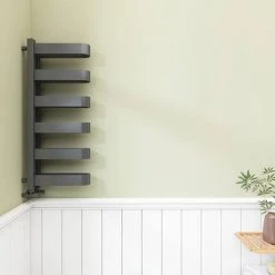 Milan Anthracite U-Shaped Heated Towel Rail - 850 x 300mm -Cheap Bathroom Heating Store MUTR85A d2 460