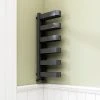 Milan Anthracite U-Shaped Heated Towel Rail - 850 x 300mm