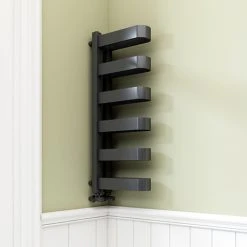 Milan Anthracite U-Shaped Heated Towel Rail - 850 x 300mm