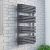 Monza 500 x 1000 Anthracite Designer D-Shaped Heated Towel Rail -Cheap Bathroom Heating Store MZ10X5A p