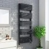 Monza 500 x 1269 Anthracite Designer D-Shaped Heated Towel Rail -Cheap Bathroom Heating Store MZ1268X5A np